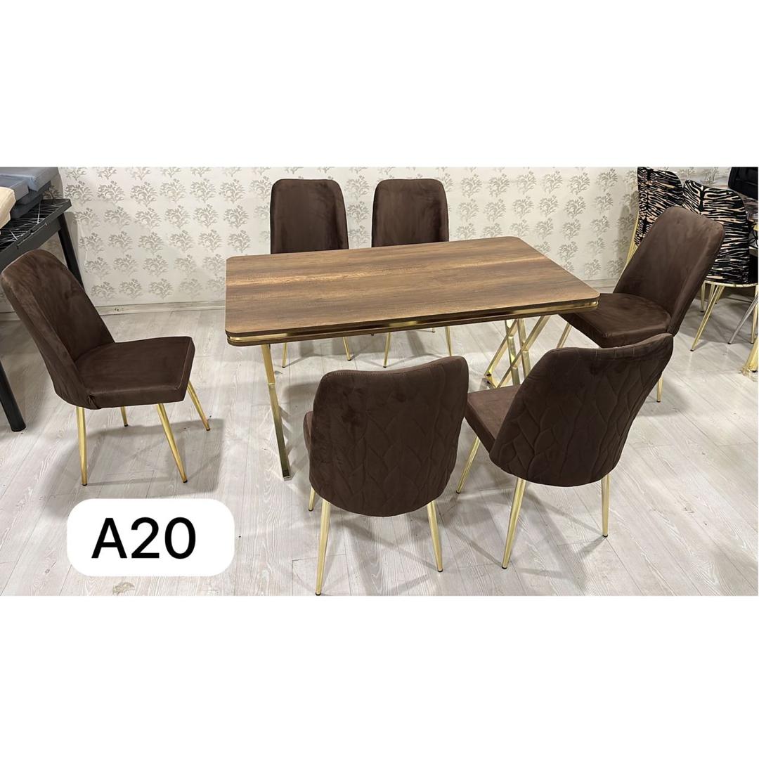 Table à manger 6places 80X140 metal marron A20