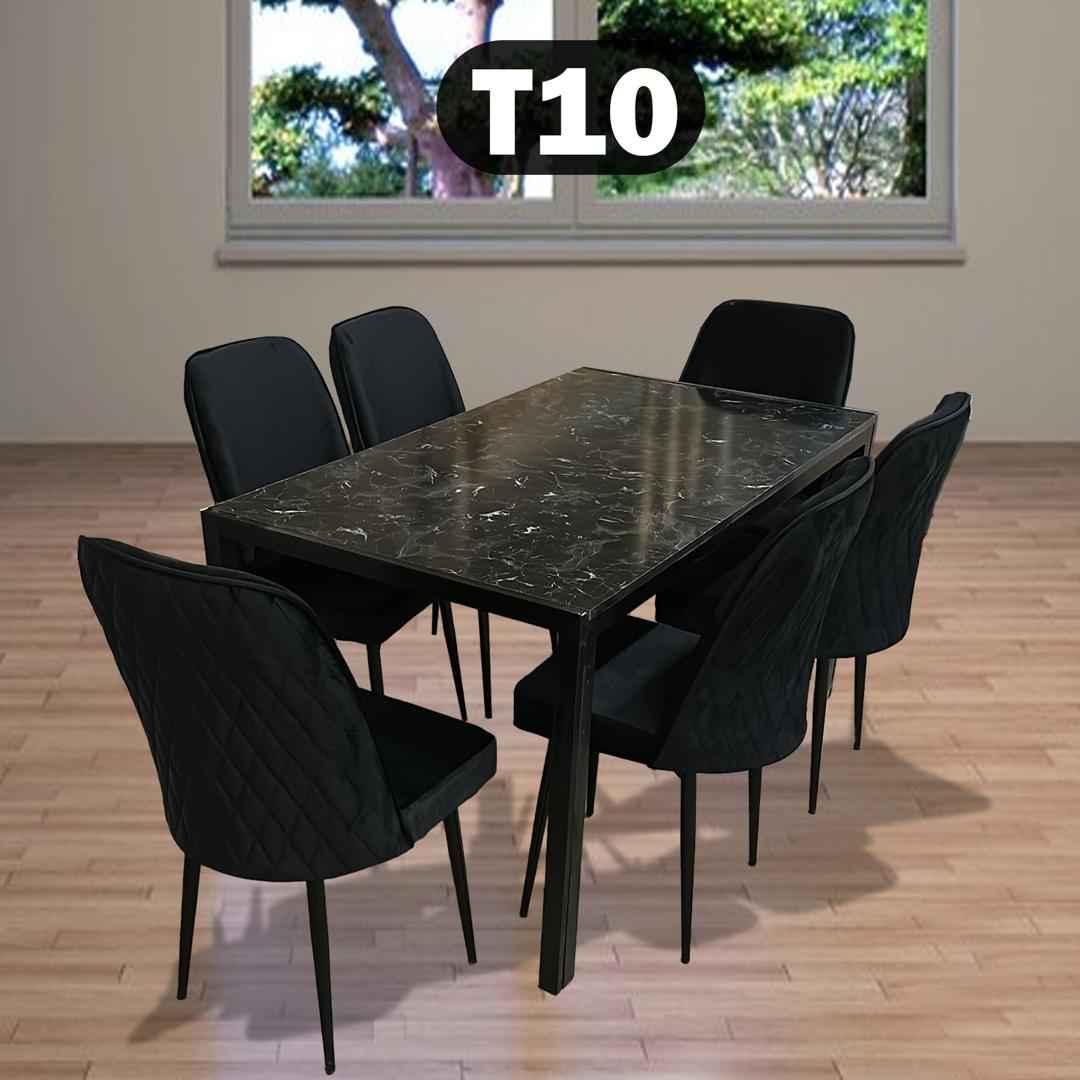 Table à manger 6places 80X140 métal noir T10