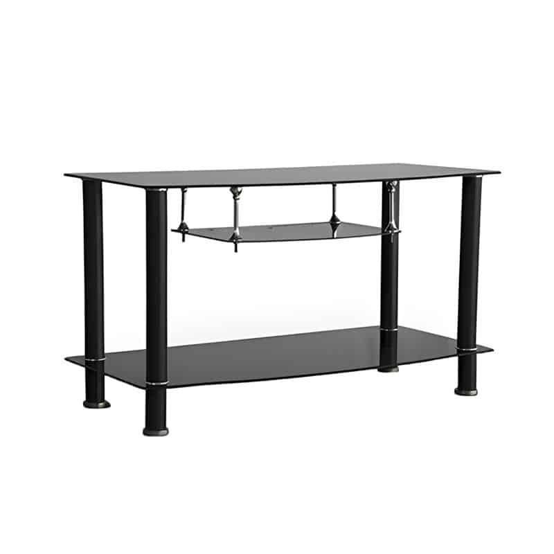 Table Televiseur Court en verre noir A36P