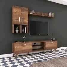 Table televiseur unite MFC42 180CM marron m010 + table basse TBMN006